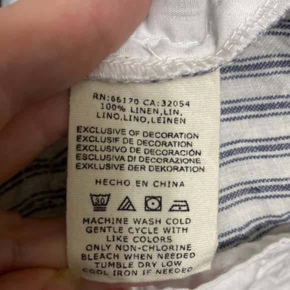 Anthropologie Marrakech Striped Zipper Waist Blue, White & Grey Skort Size 31 - Picture 12 of 12